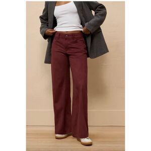 American Eagle Dreamy Drape High Rise Baggy Wide Leg Sueded Pants Size 2 Long